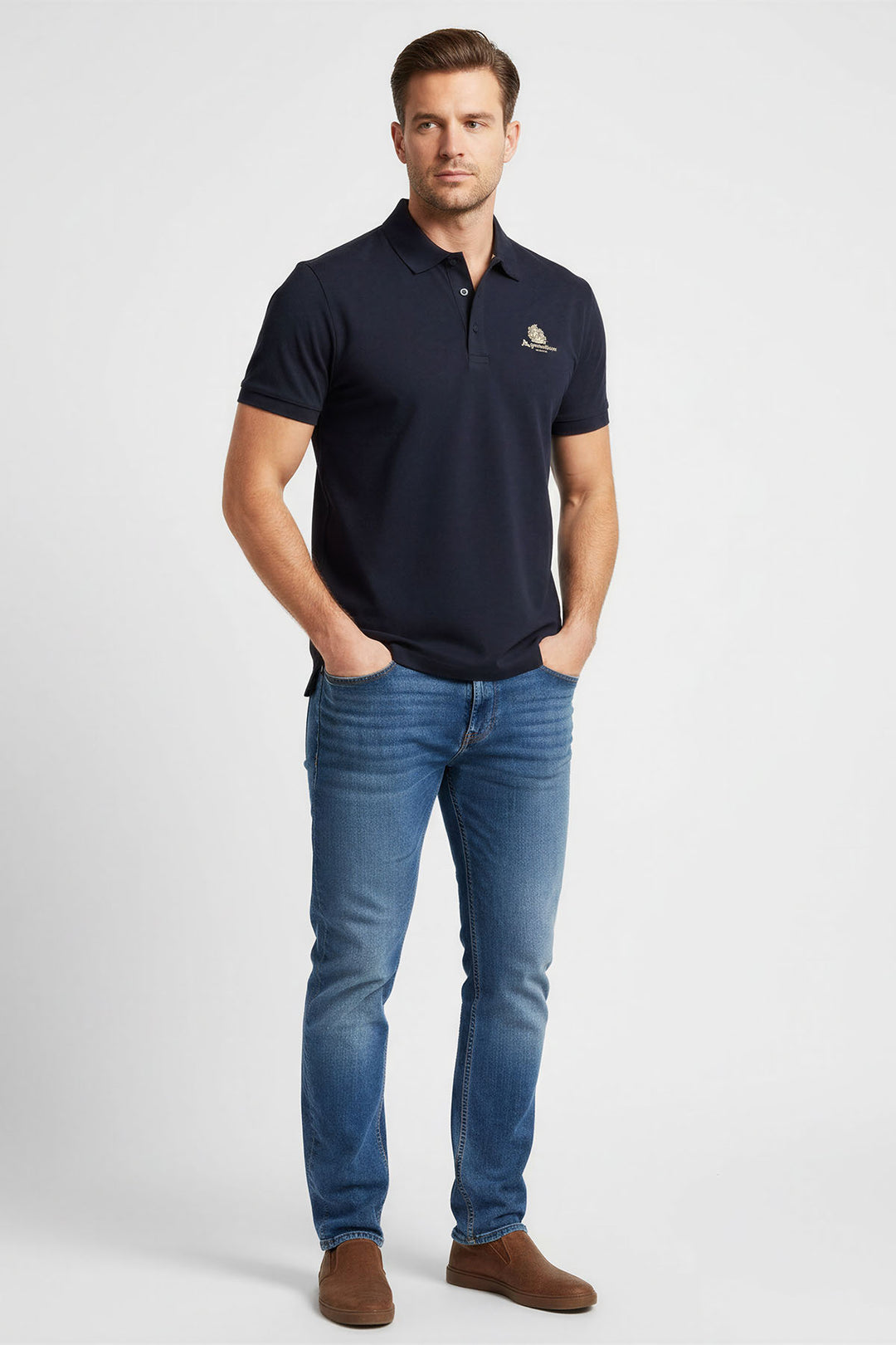 Cotton Pique Polo Shirt Chest Logo