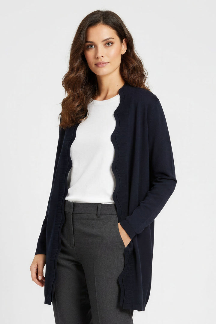 Scallop Edge Longline Cardigan