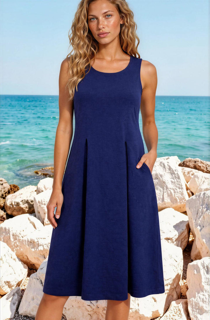 Pure Cotton Sleeveless Pocket Swing Dress
