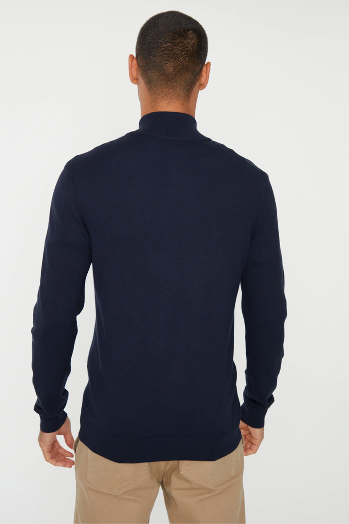 Zip Neck Fine Knit Sweater