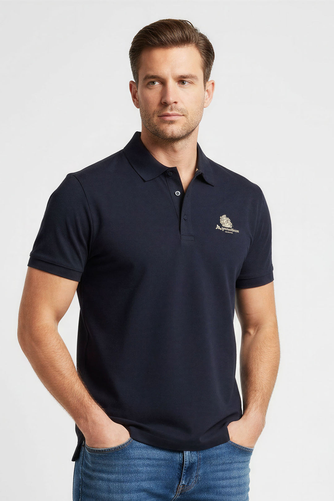 Cotton Pique Polo Shirt Chest Logo