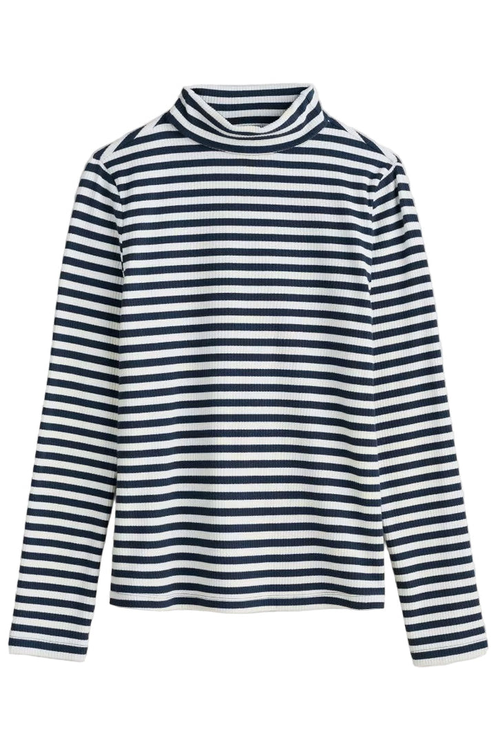 Striped Ribbed Roll Neck Top
