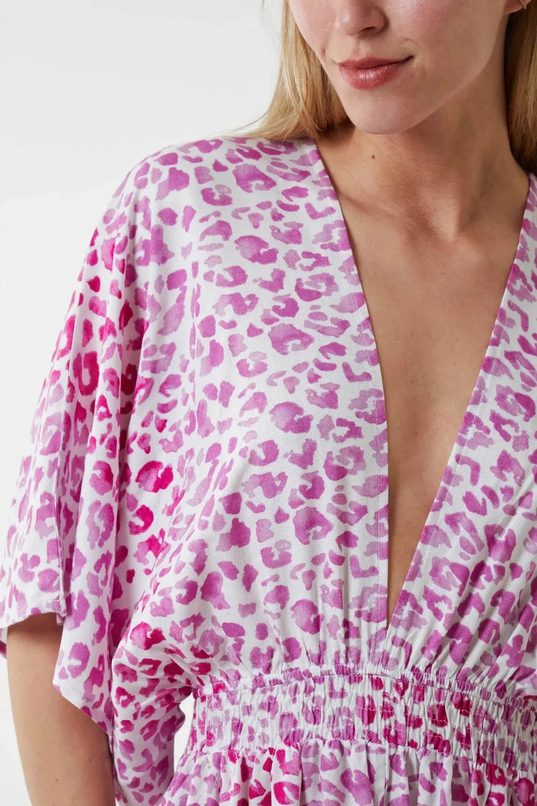 Pink Neon Leopard Print Jumpsuit