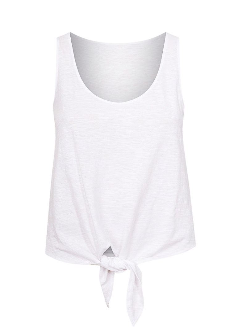 White tie front vest top