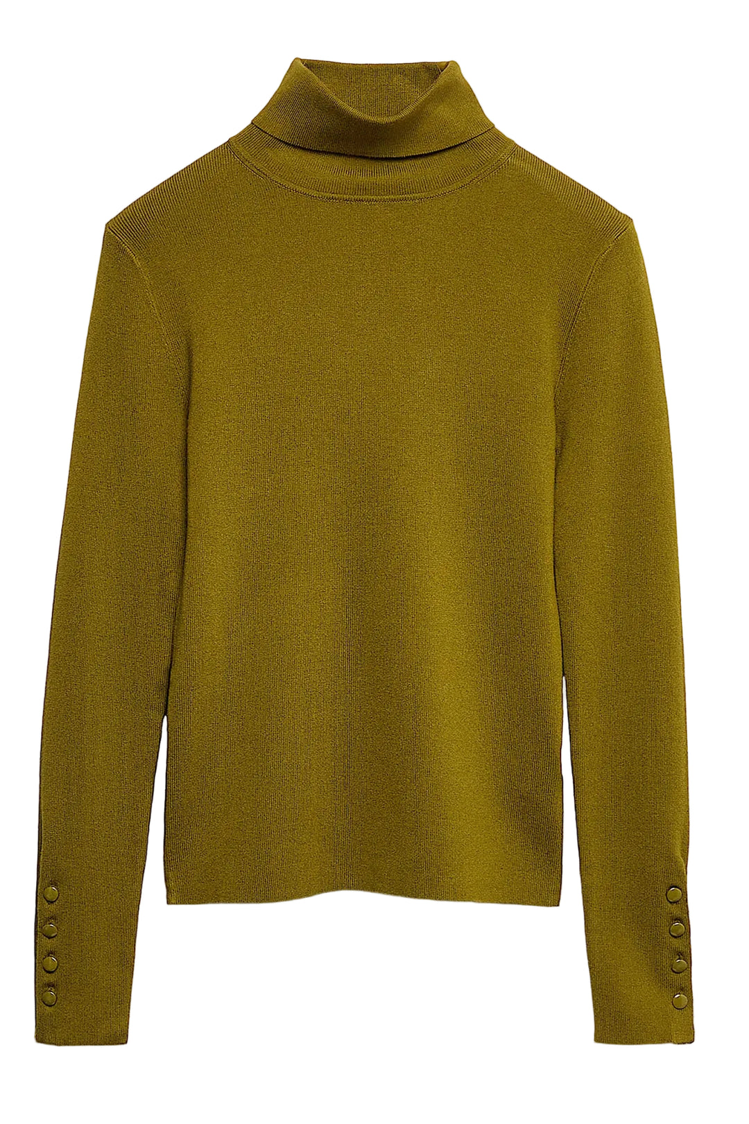 Fine Knit Roll Neck Button Cuff Jumper