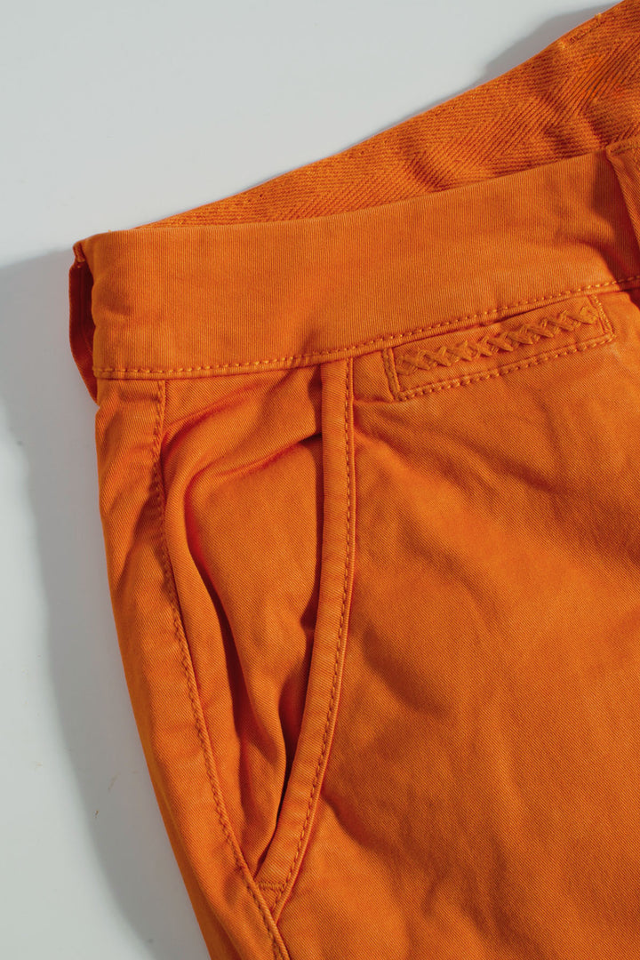 Orange Cotton Chino Shorts