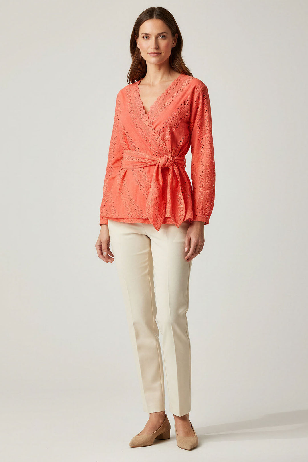 Broderie Anglais Wrap Blouse