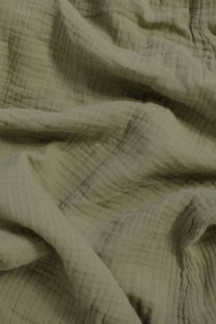 Per Una Khaki Crinkle Texture Wide Leg Culottes