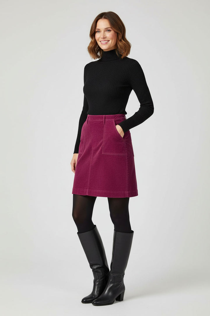 Velvet Patch Pocket Short Skirt-Secret Label