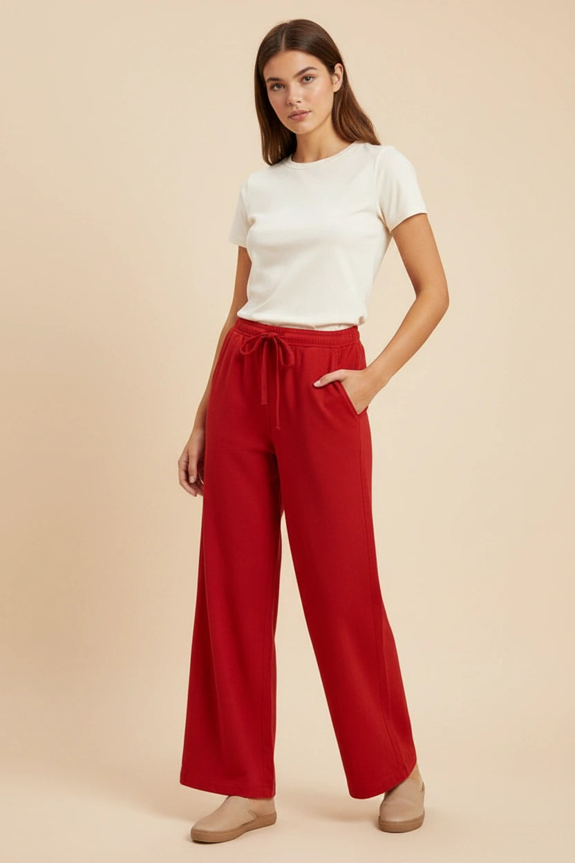 Elasticated Pull On Wide Leg Jeans