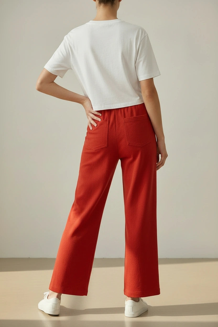 Elasticated Pull On Wide Leg Jeans
