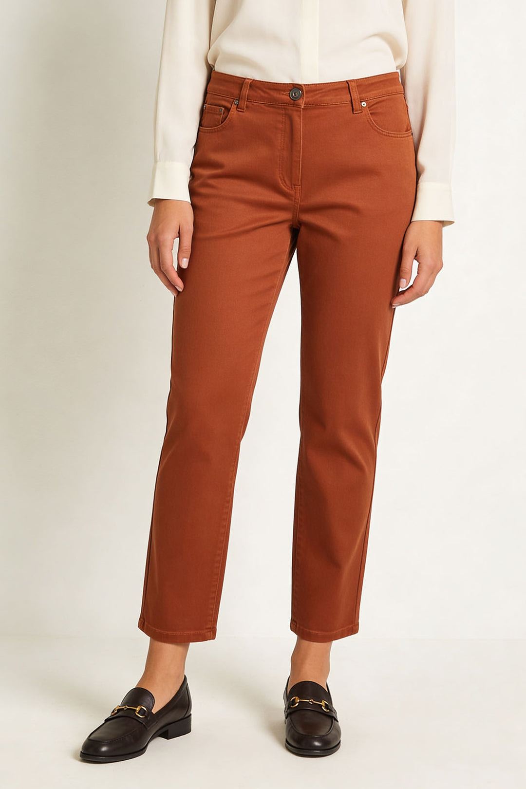 Stretch Cotton Cropped Jeans