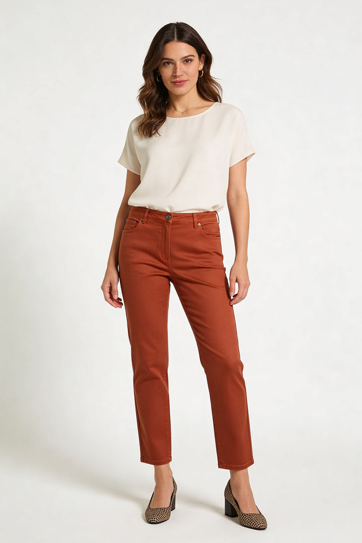 Stretch Cotton Cropped Jeans