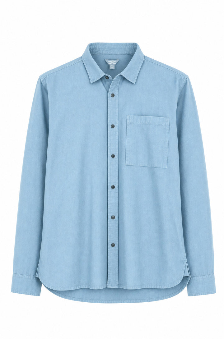 Pale Blue Cotton Twill Jackdaw Shirt
