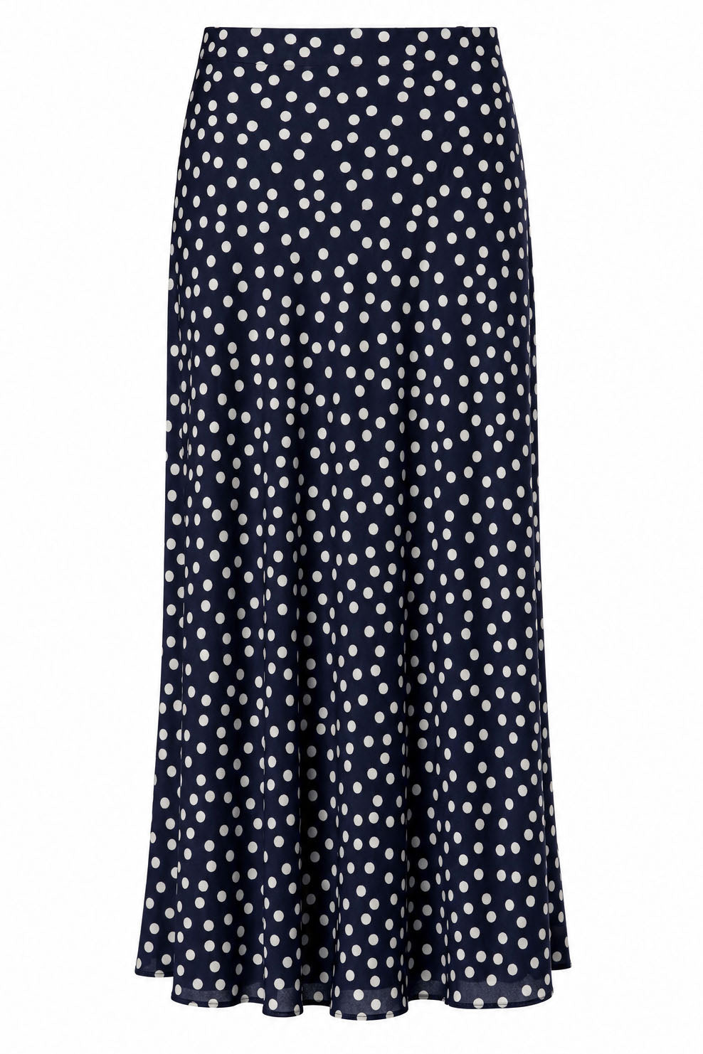 Navy Spotty Midi Skirt