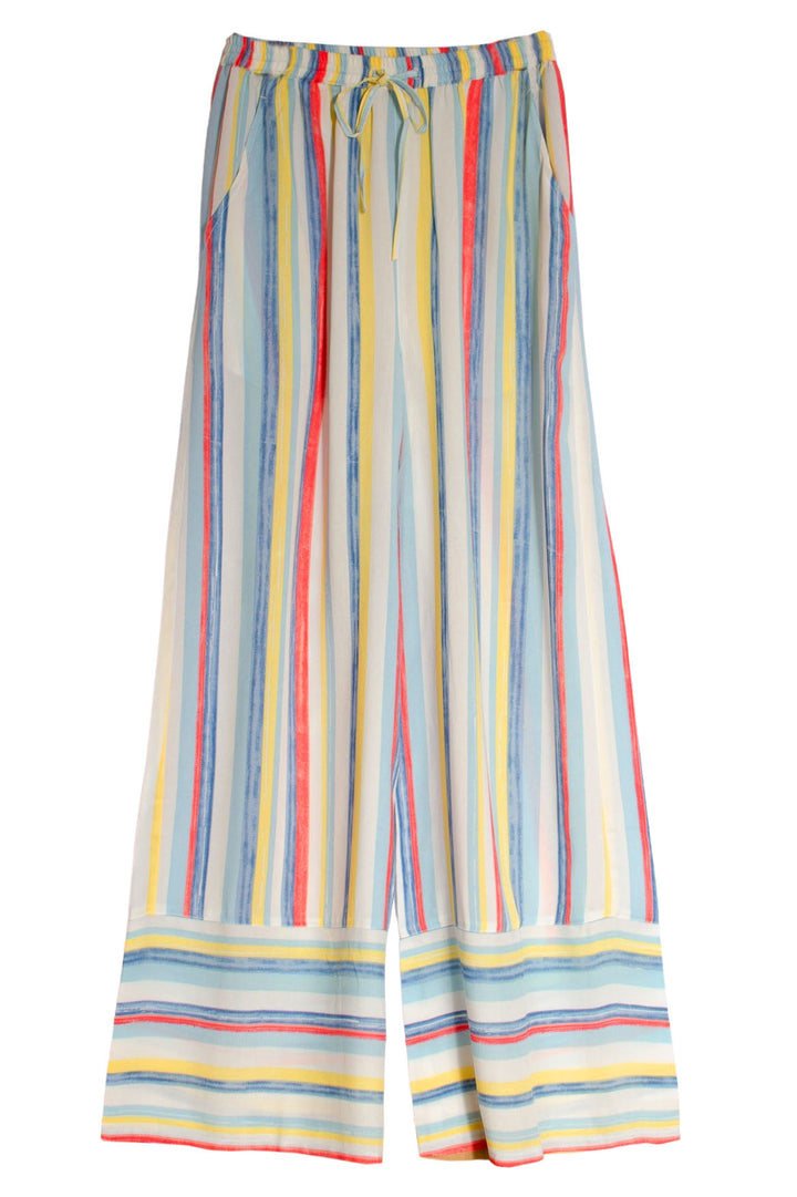 Pastel Stripe Wide Leg Trousers-Secret Label