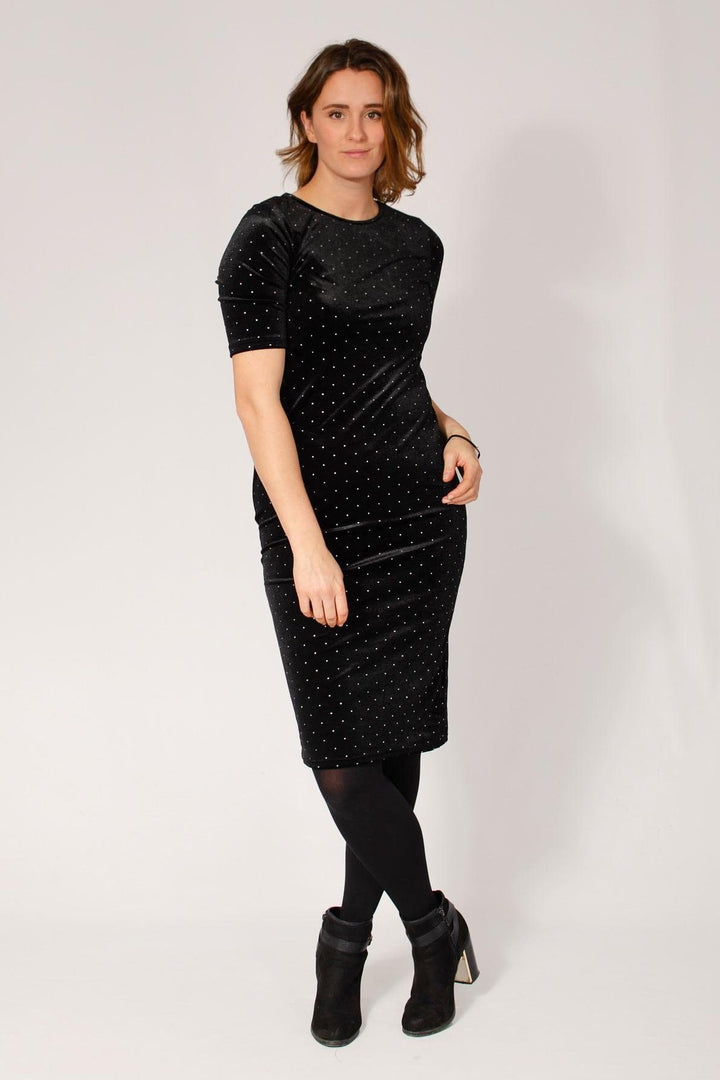 Black Velvet Sparkle Dress