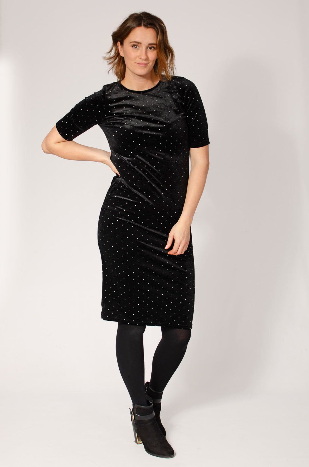 Black Velvet Sparkle Dress