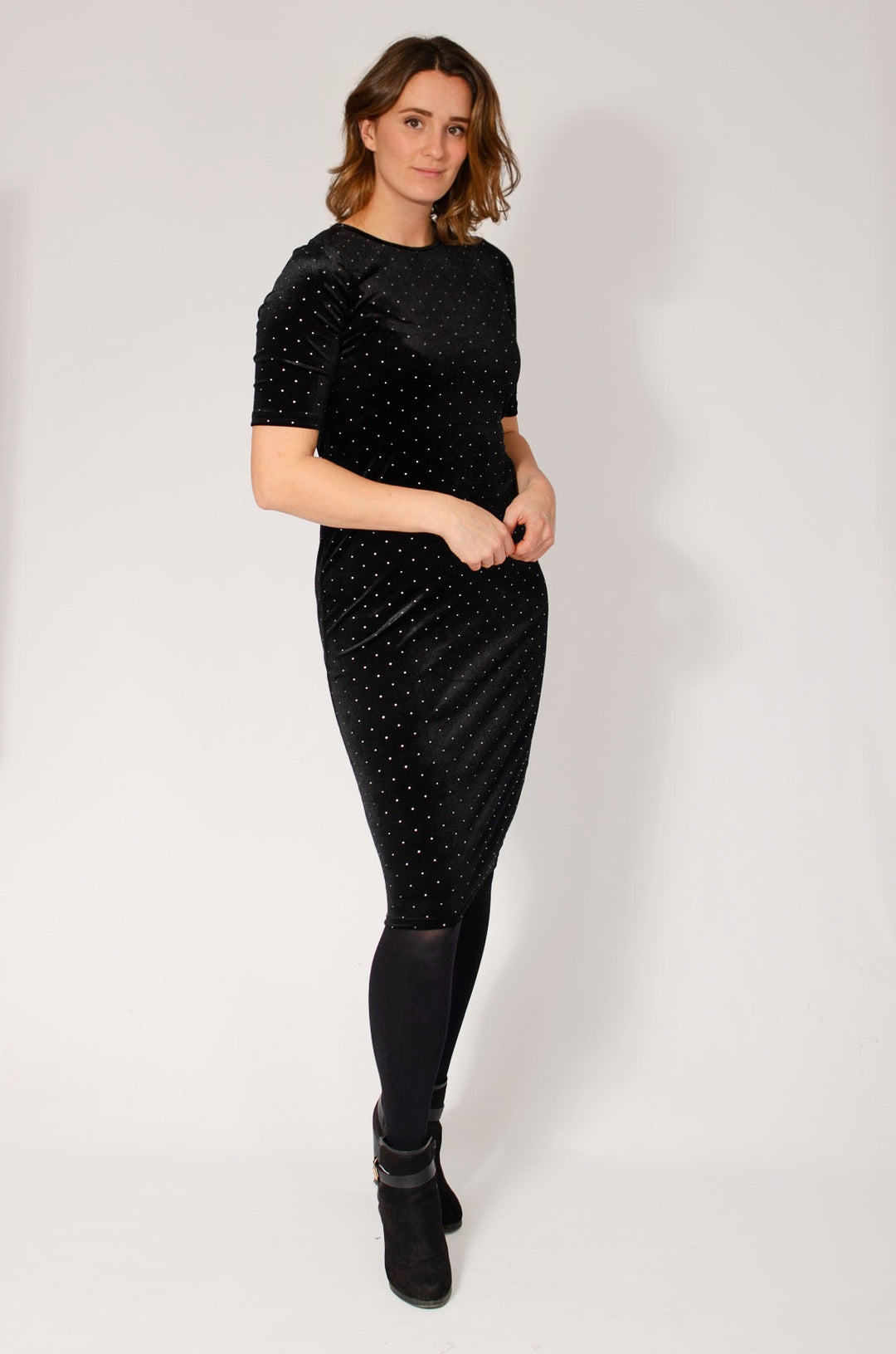 Black Velvet Sparkle Dress