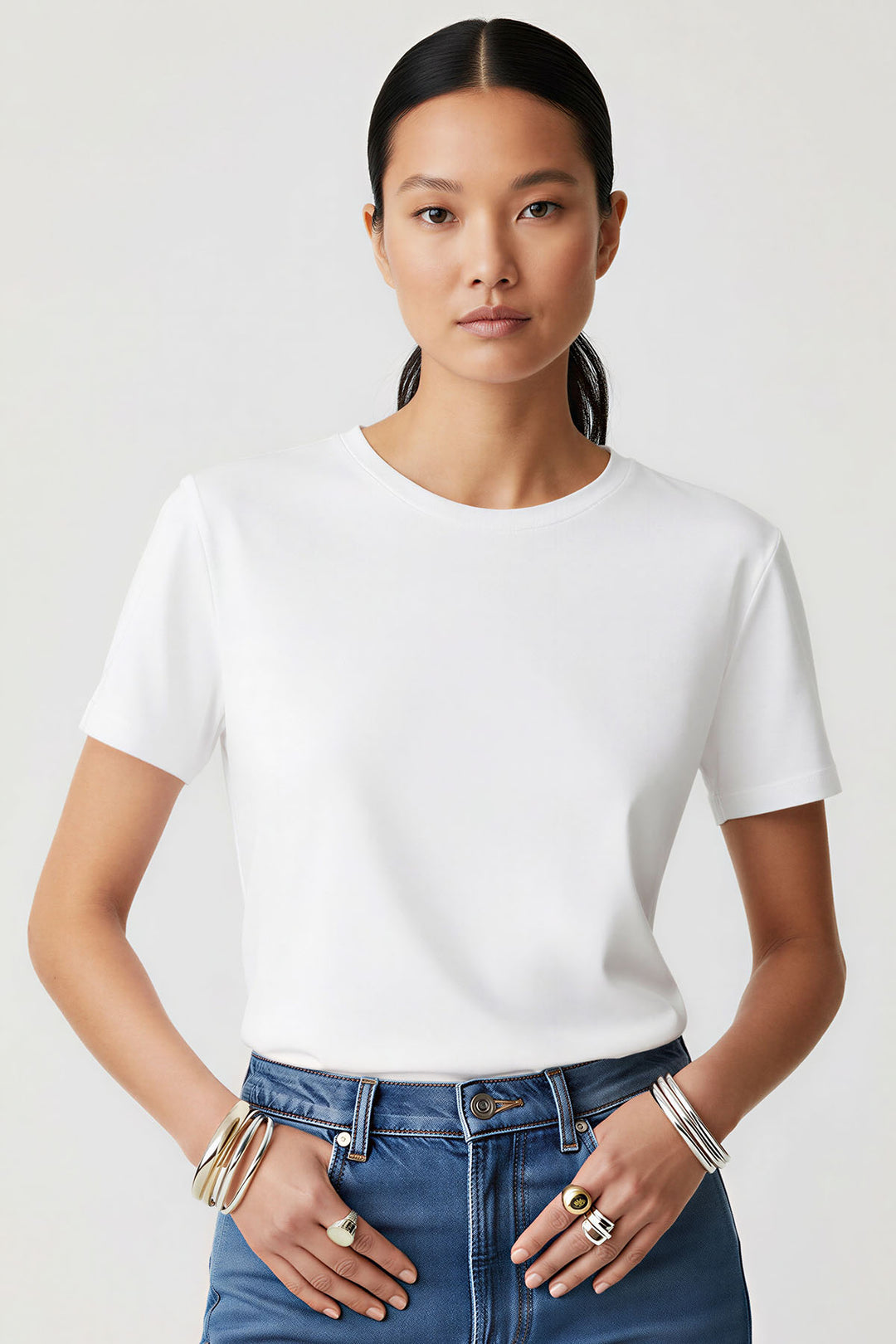 Pure Cotton Crew Neck T-Shirt