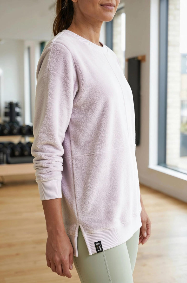 Goodmove White Fleece Longline Sweatshirt