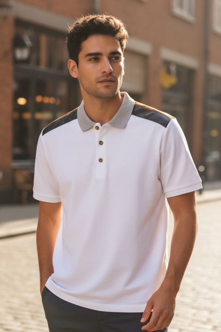 Polo Shirt Contrast Shoulder