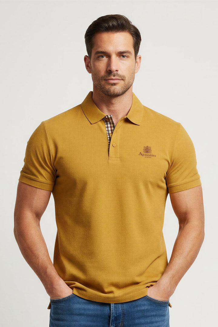 Cotton Pique Polo Shirt Chest Logo
