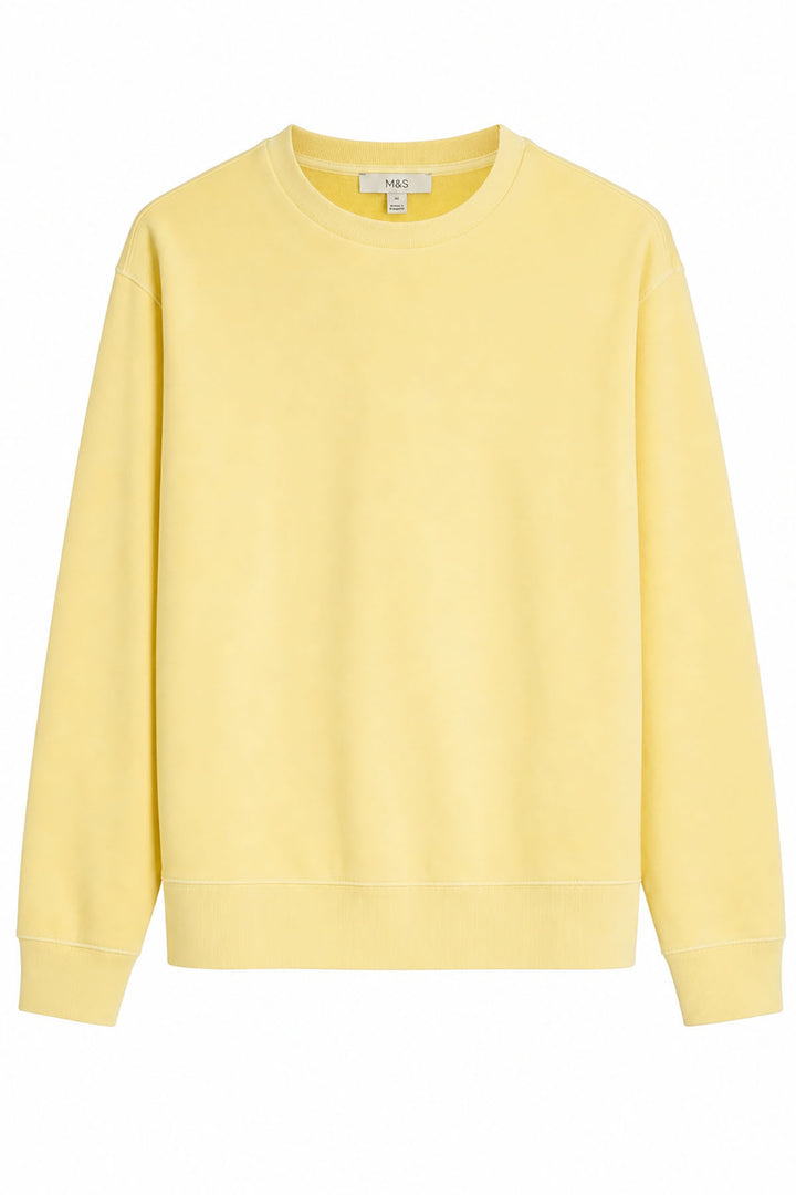 Pale Yellow Cotton Sweatshirt