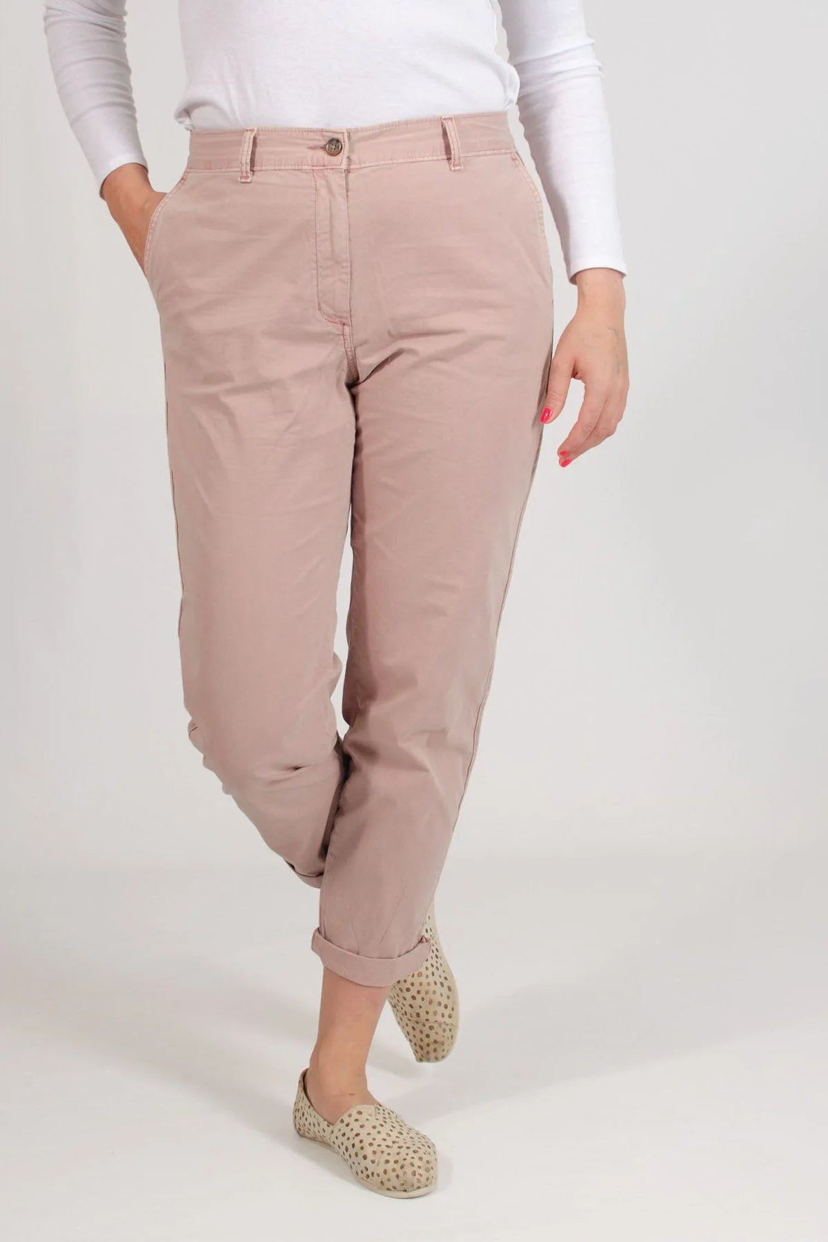 Dusky Pink - Ankle Grazer Chino Trousers