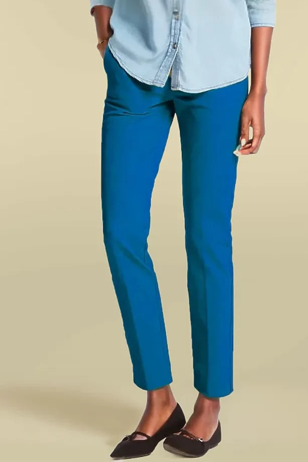 M&S Per Una Ankle Grazer Trousers Kingfisher Blue / 6 /