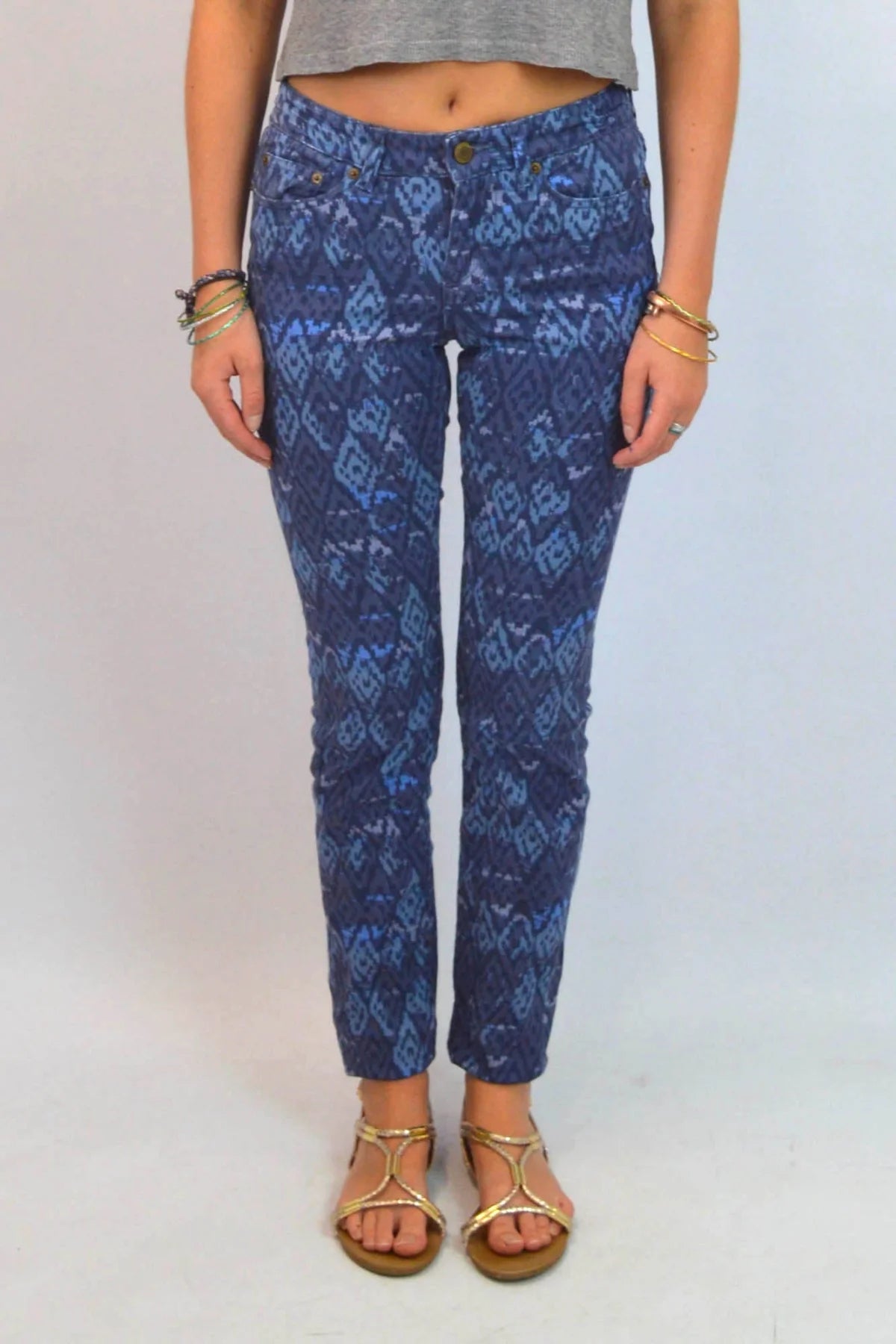 H&M Aztec Print Skinny Jeans Blue / 2