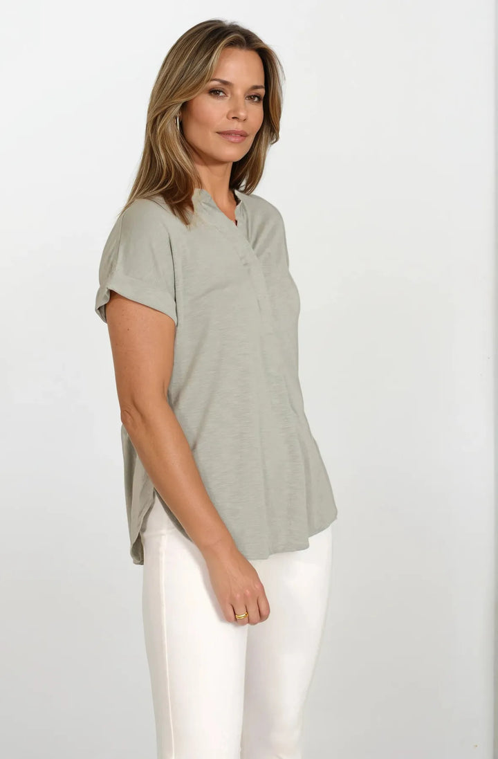 Pleat Front Jersey Top