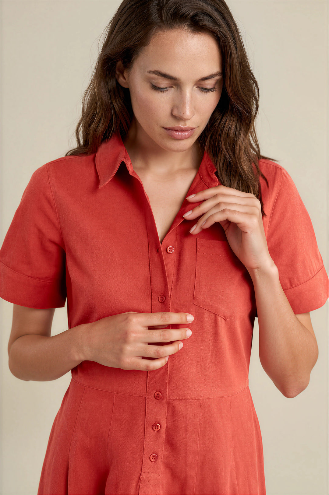 Cotton Midi Shirt Dress