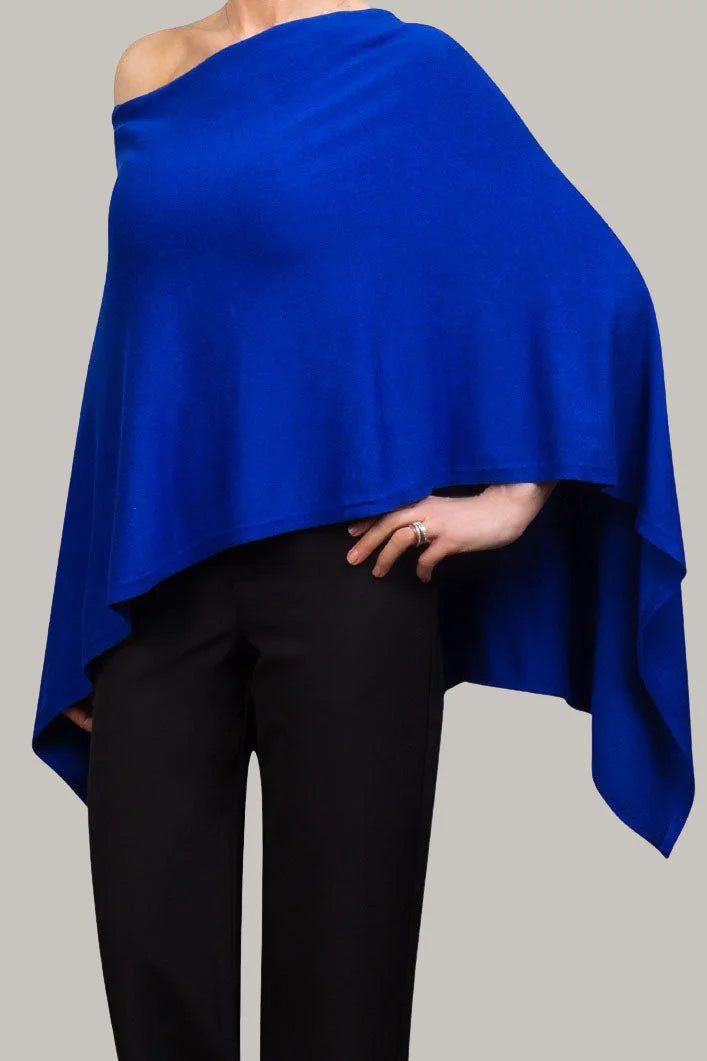Betty Barclay Fine Knit Poncho Royal Blue / One-Size