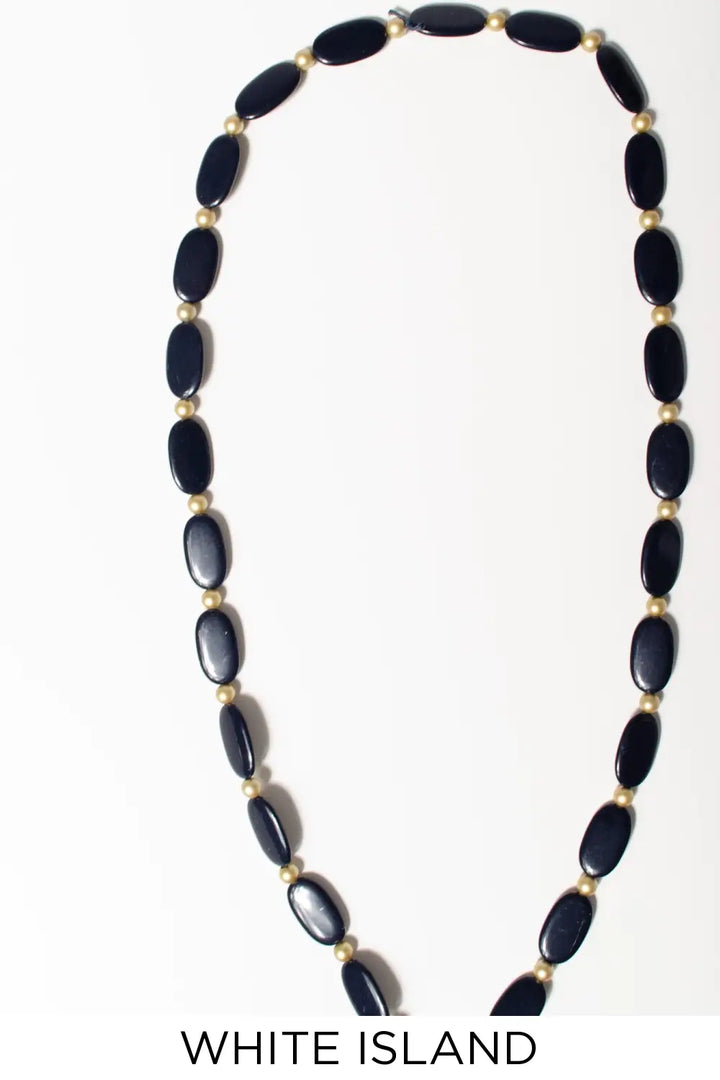 White Island Black Bead Necklace
