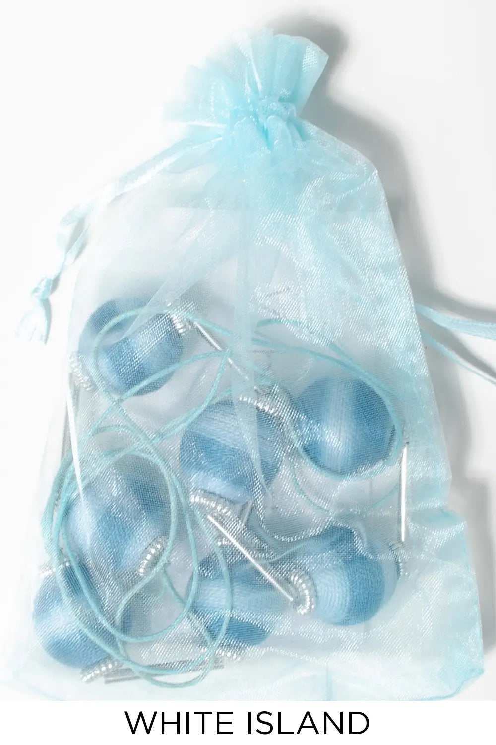 White Island Blue Ball Theaded Necklace