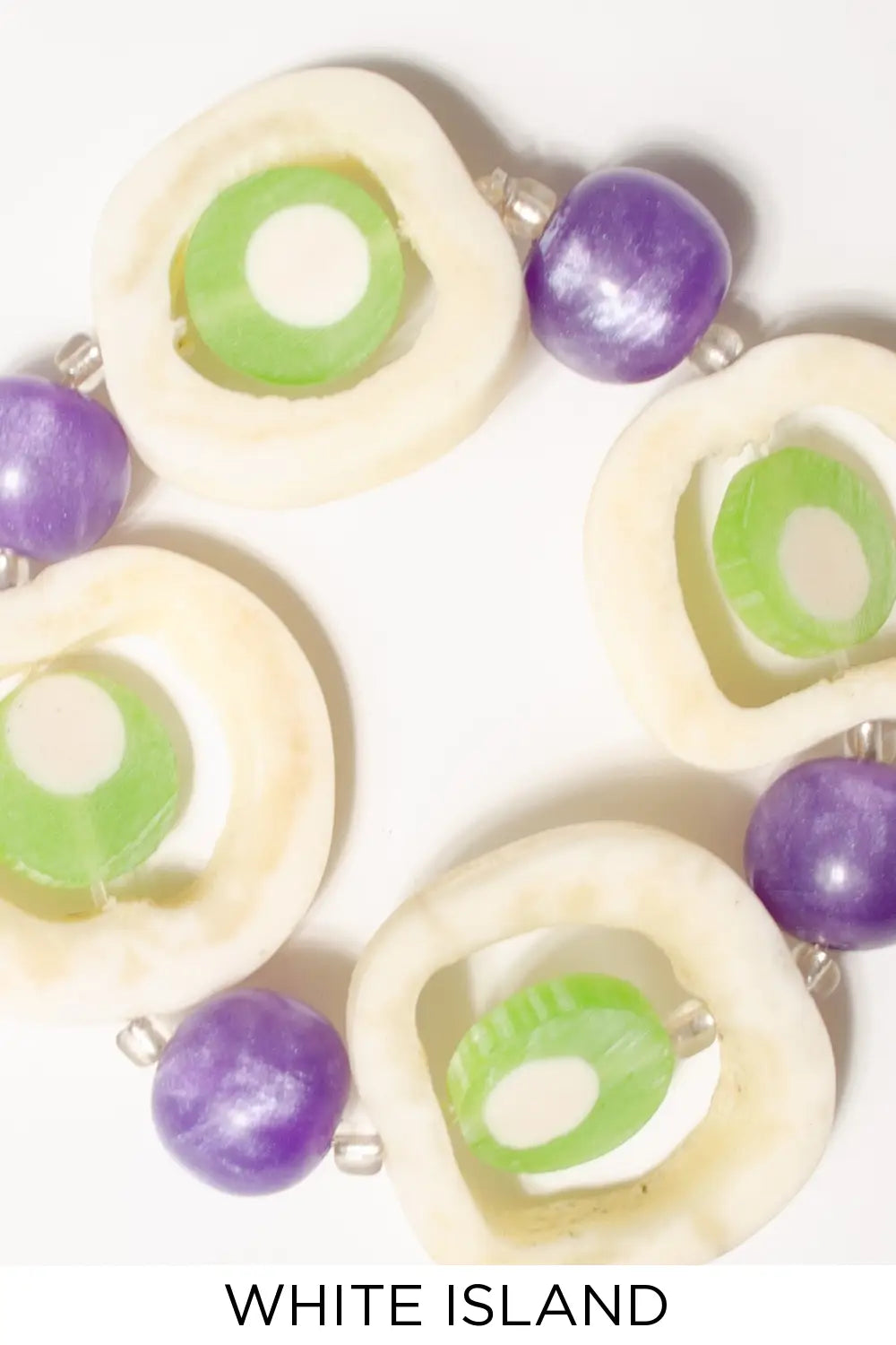 White Island Bold Wood and Bead Bracelet