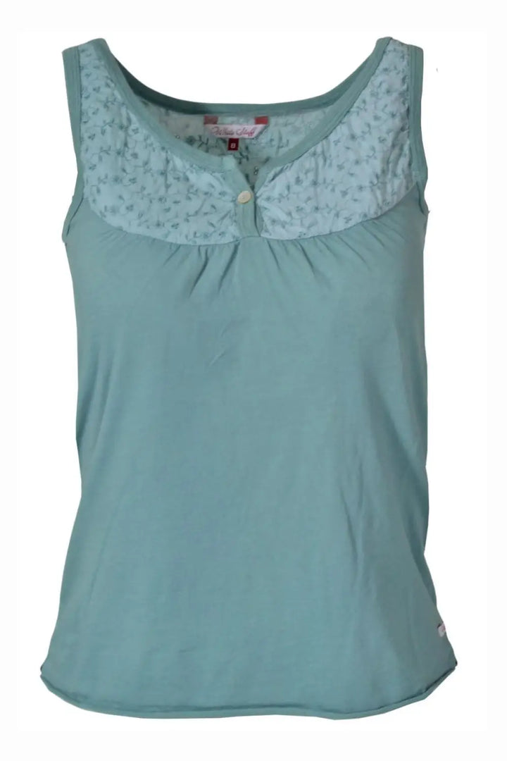 Broderie Henley Neck Vest Top-Secret Label