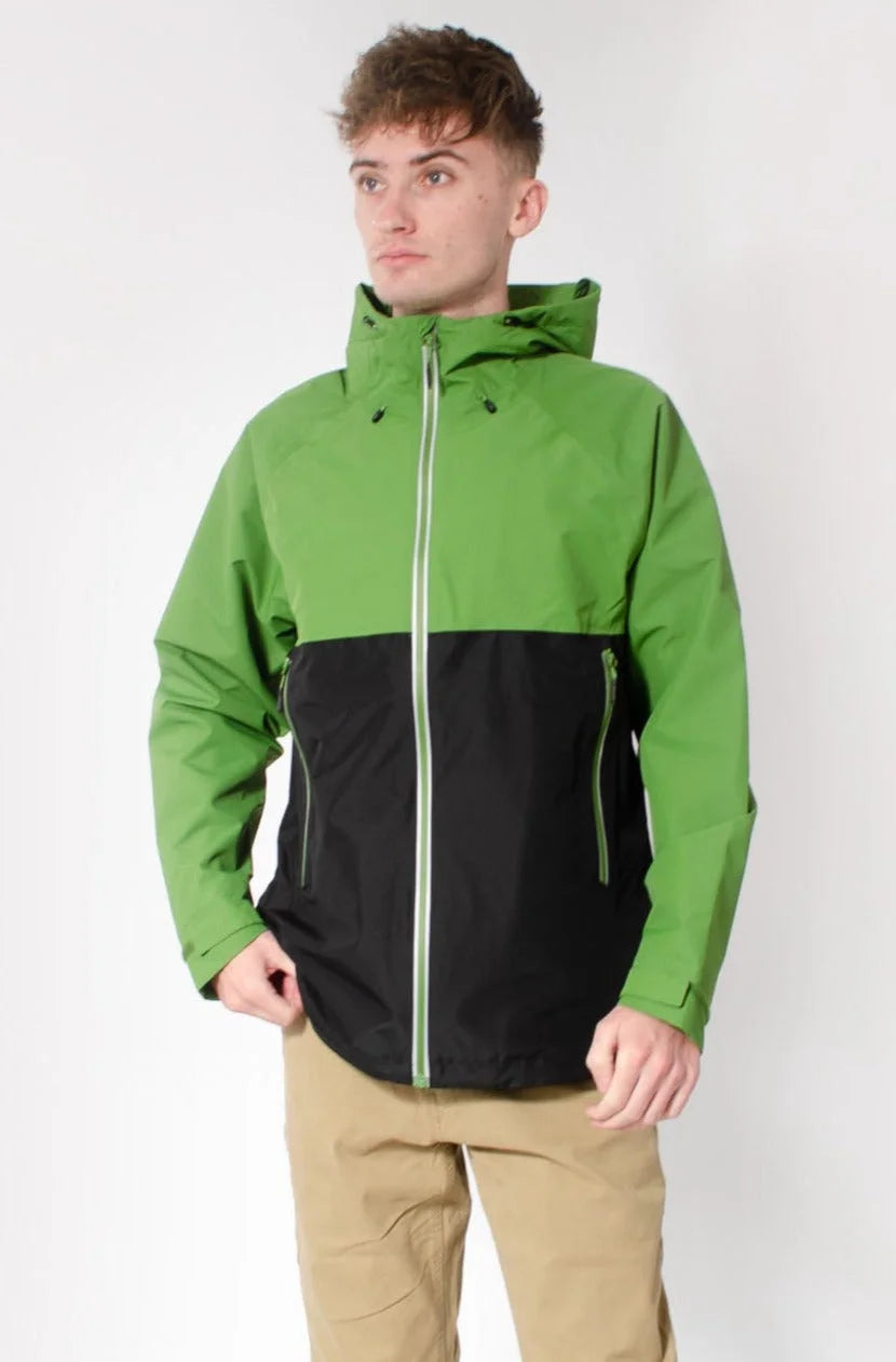 Broken Standard Waterproof Hooded Windbreaker Jacket Green /