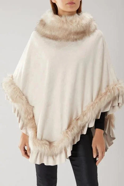 Faux Fur Trim Party Cape Secret Label
