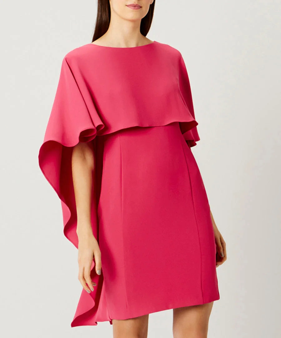 dusty pink cape style wrap midi dress Soft pink cape + pencil dress inspired from a beautiful Design custom made all sizes