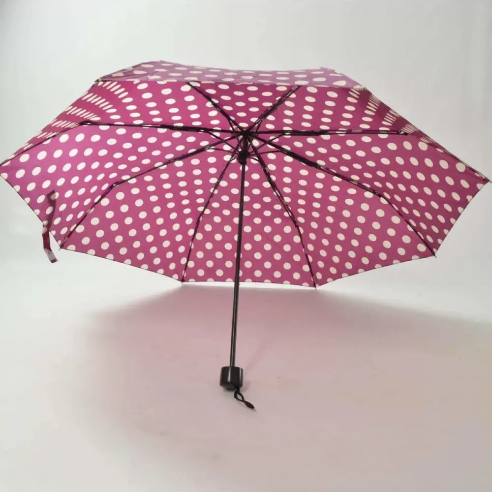 Secret Label Compact Handbag Umbrella | Purple Ivory Spot Secret Label