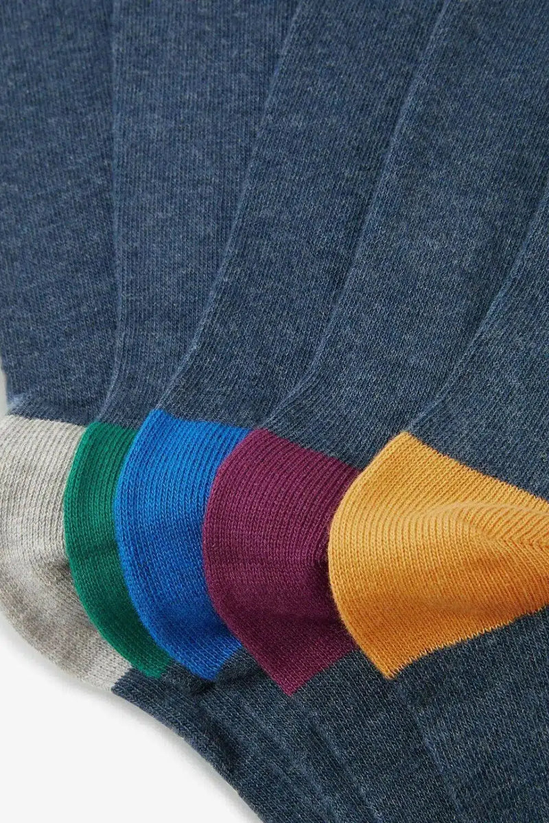 John Lewis Contrast Colour Cotton Socks