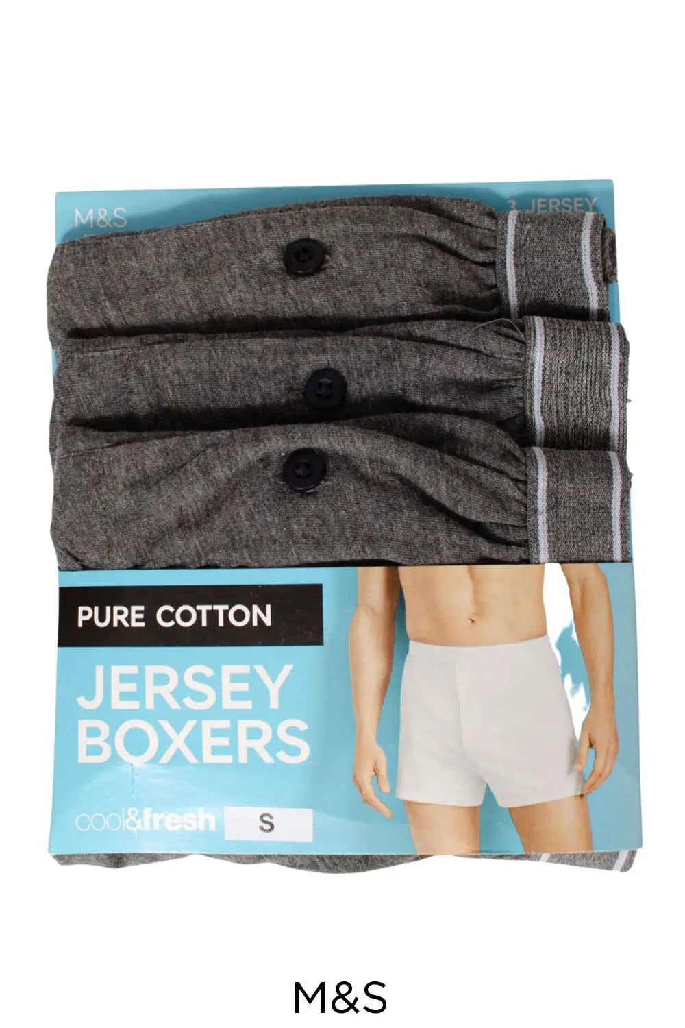 M&S Cotton Jersey Boxers (3 pack) Grey / M