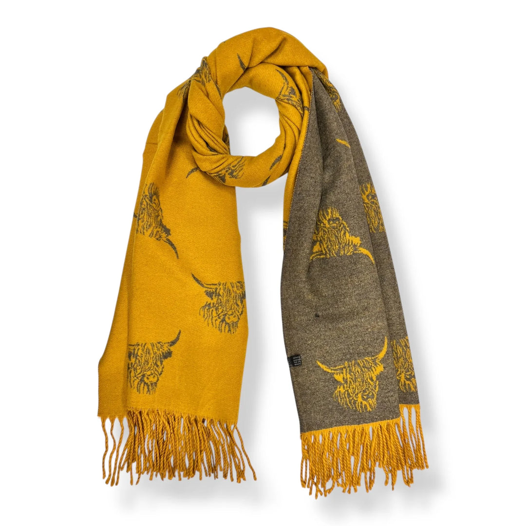 Highland Cow Cashmere Blend Scarf