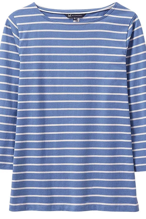 Crew Clothing Striped 3/4 Sleeve Top