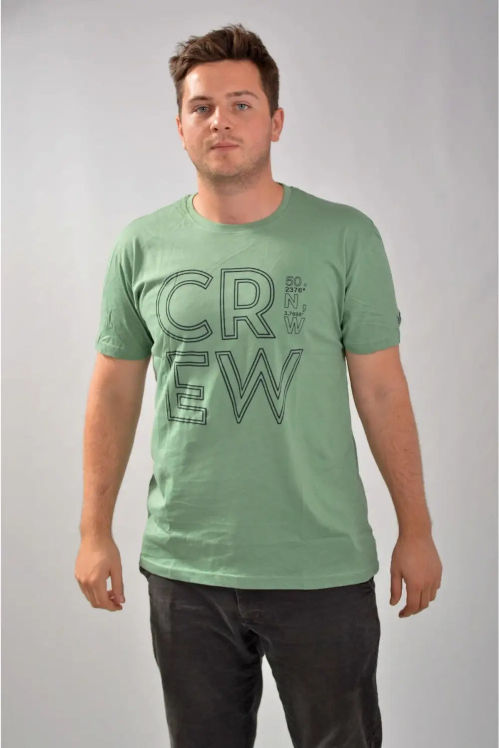 Crew Clothing Logo T Shirts Green (Degrees) / S