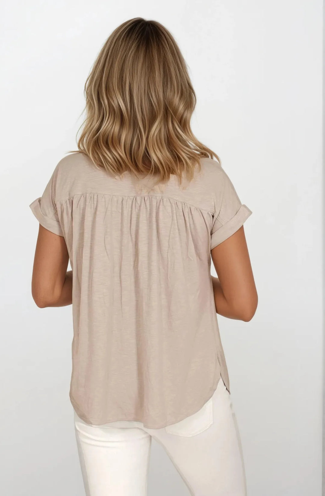 Pleat Front Jersey Top