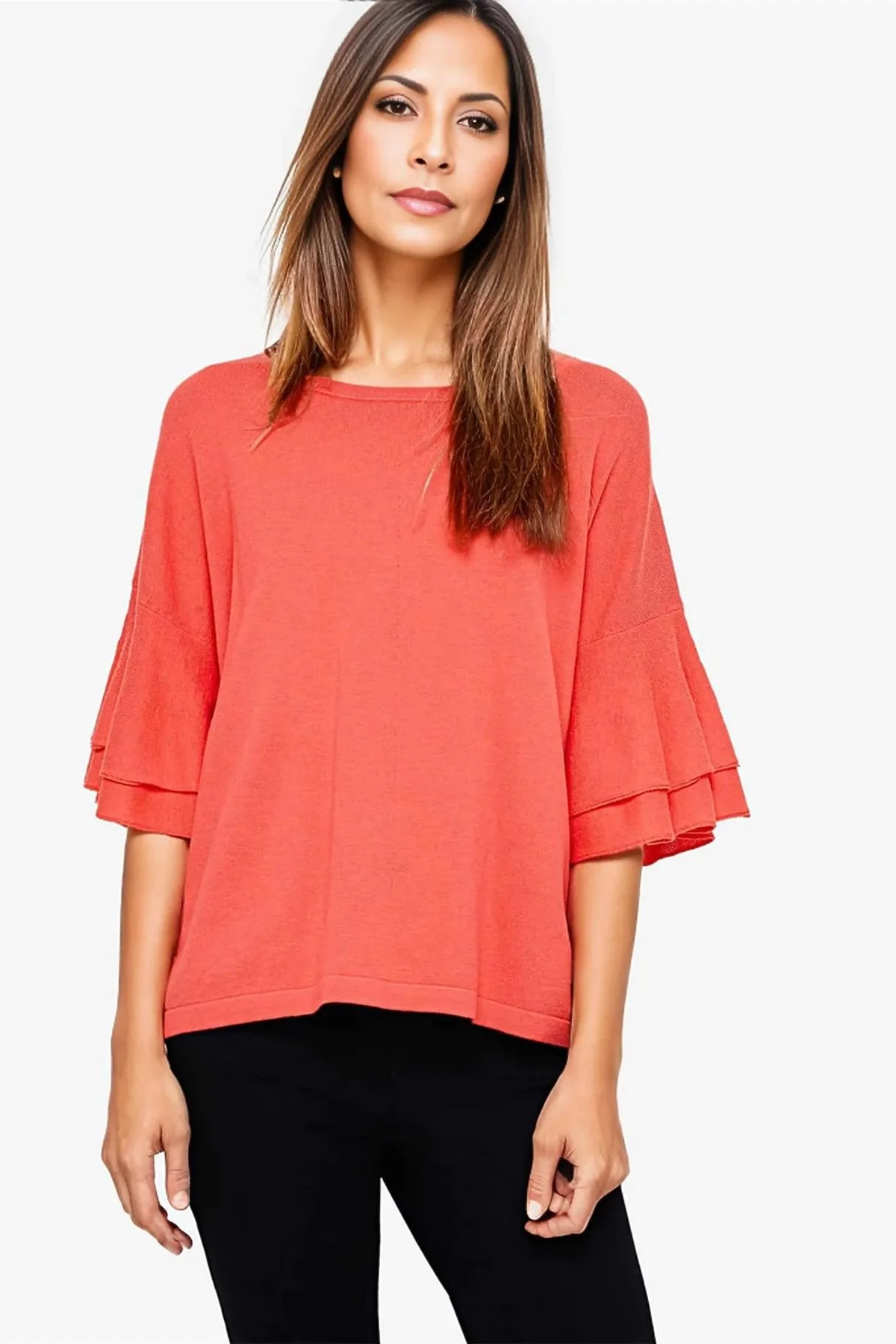 Brass knuckle long sleeve frill tops