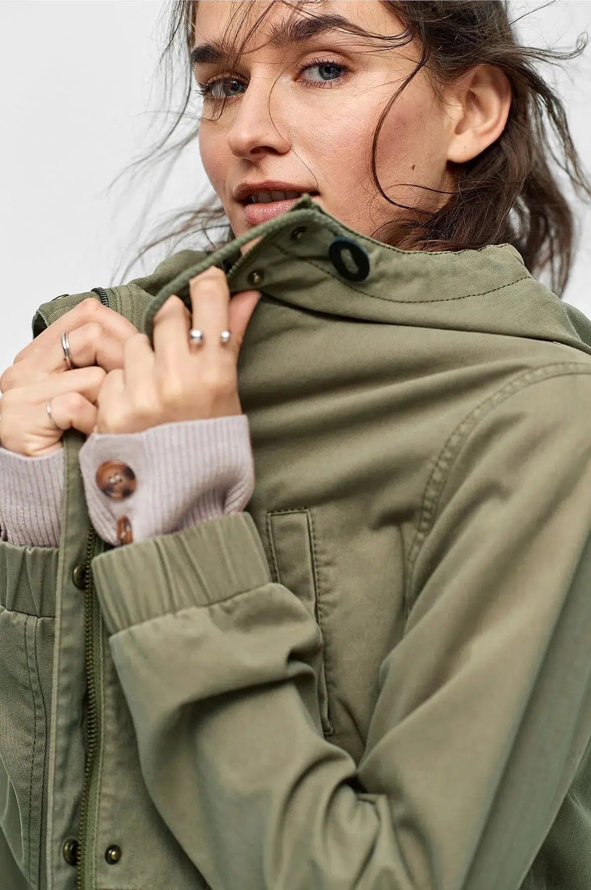 Longline Zip Front Parka Coat Jacket Secret Label